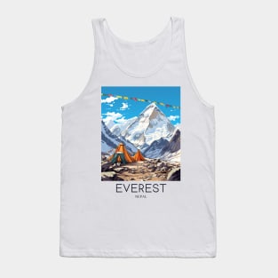 A Pop Art Travel Print of Mount Everest - Nepal Tank Top